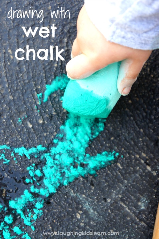 drawing with wet chalk or chalk and water