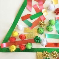 sensory play Christmas contact paper activity for kids