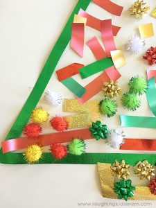 sensory play Christmas contact paper activity for kids