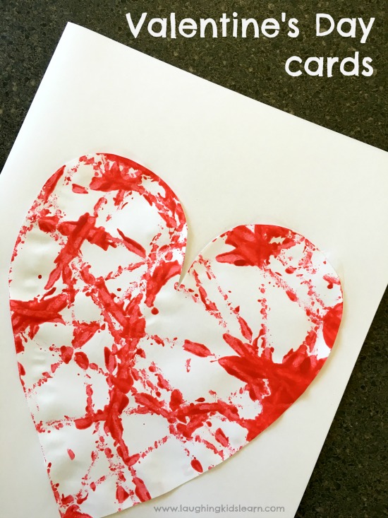 Valentine's Day cards with painted hearts