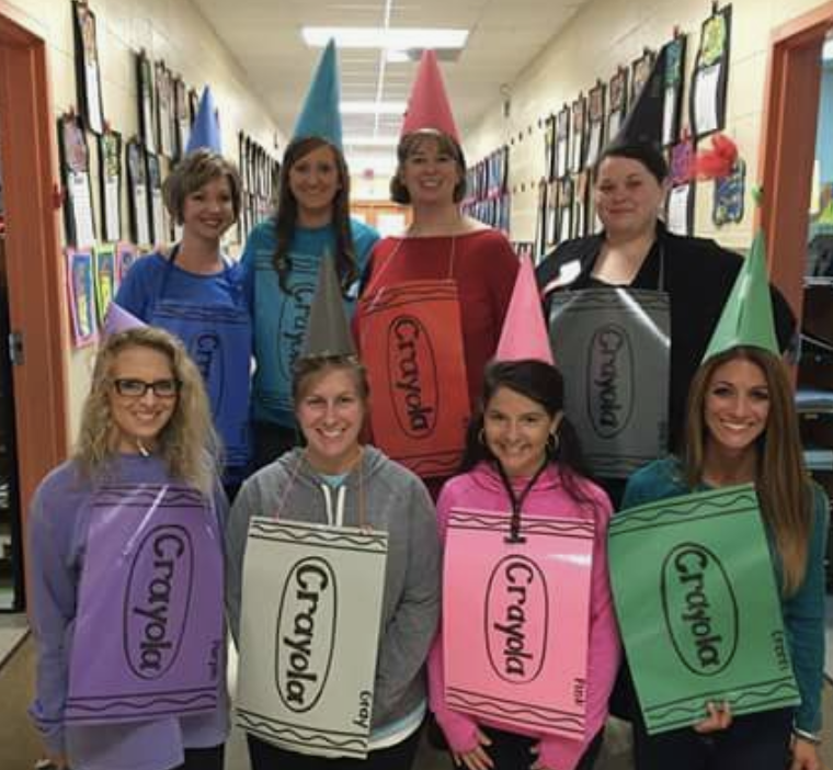teacher group costume ideas crayons