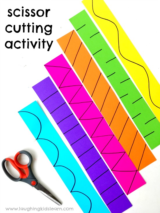 Scissor cutting activity for kids