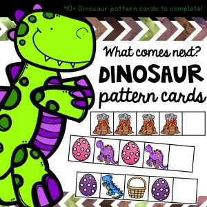 Dinosaur Patterning cards for prek or preschool children