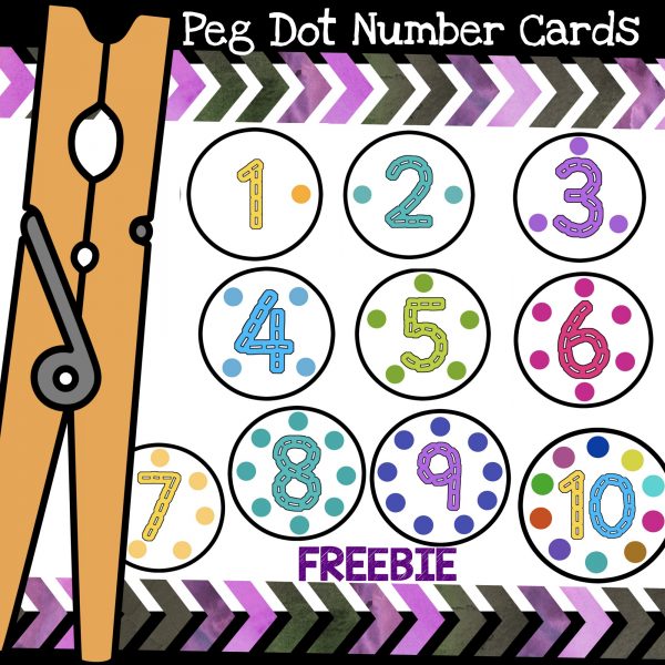 Peg Dot Number Cards Freebie