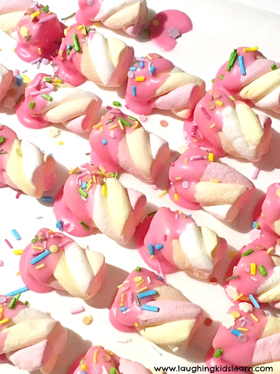 Delicious unicorn horns for children to enjoy at a party and more. Simple unicorn finger food or unicorn party food. Anything goes. 