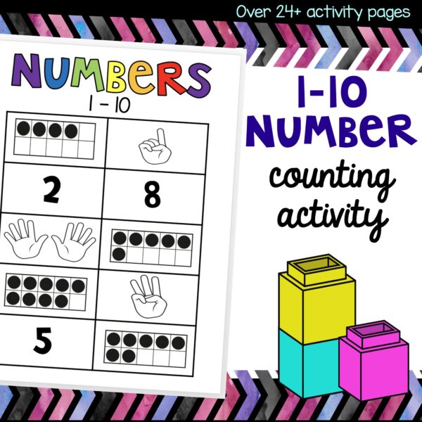 1-10 number counting activity cover