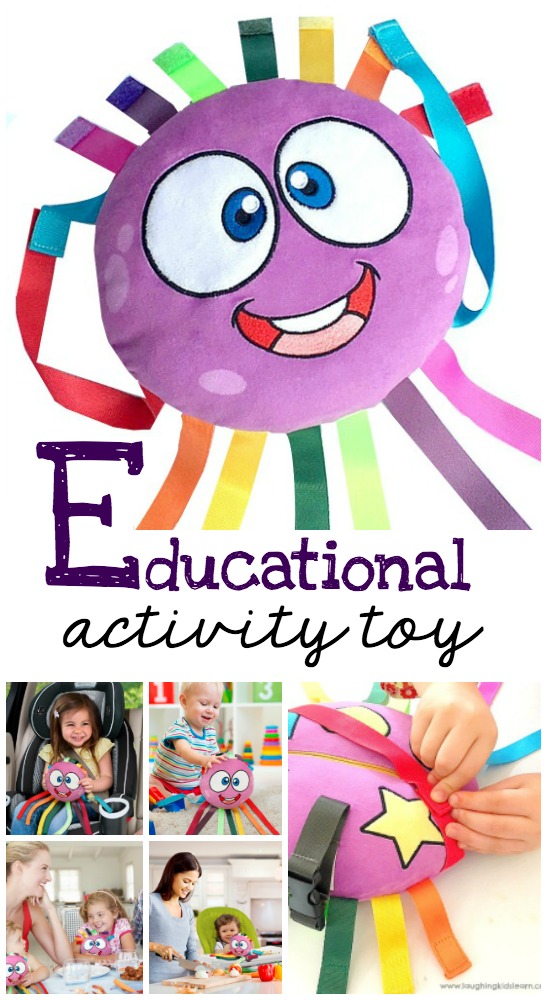Educational and fun activity toy for toddlers and preschoolers. This purple octopus toy has velcro grippy straps to pull apart and stick together. It has a zip for children to hide treasure and is a buckle toy to that is great for children to take traveling on a plane, bus or car. #laughingkidslearn #octitoy #iloveocti #funforkids #traveltoy #toddlers #toddlertoys #buckletoy #buckletoys #activitytoy #plushtoy #plushtoyforkids #educationaltoys #educationaltoy #traveltoys #ot #ots #preschoolers #sahm #busymoms #busytoddlers #availableonamazon #zips #buckles #velcro #cutetoy #funfortoddlers #calmdowntoy #sensory #sensoryplay #sensorytoy #specialneeds #octopustoy #learncolours #learnshapes #shapeactivities #learnwithplay #