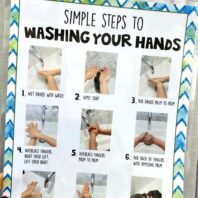 simple steps to washing your hands poster