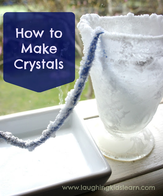 How to make crystals at home for science home learning program. 