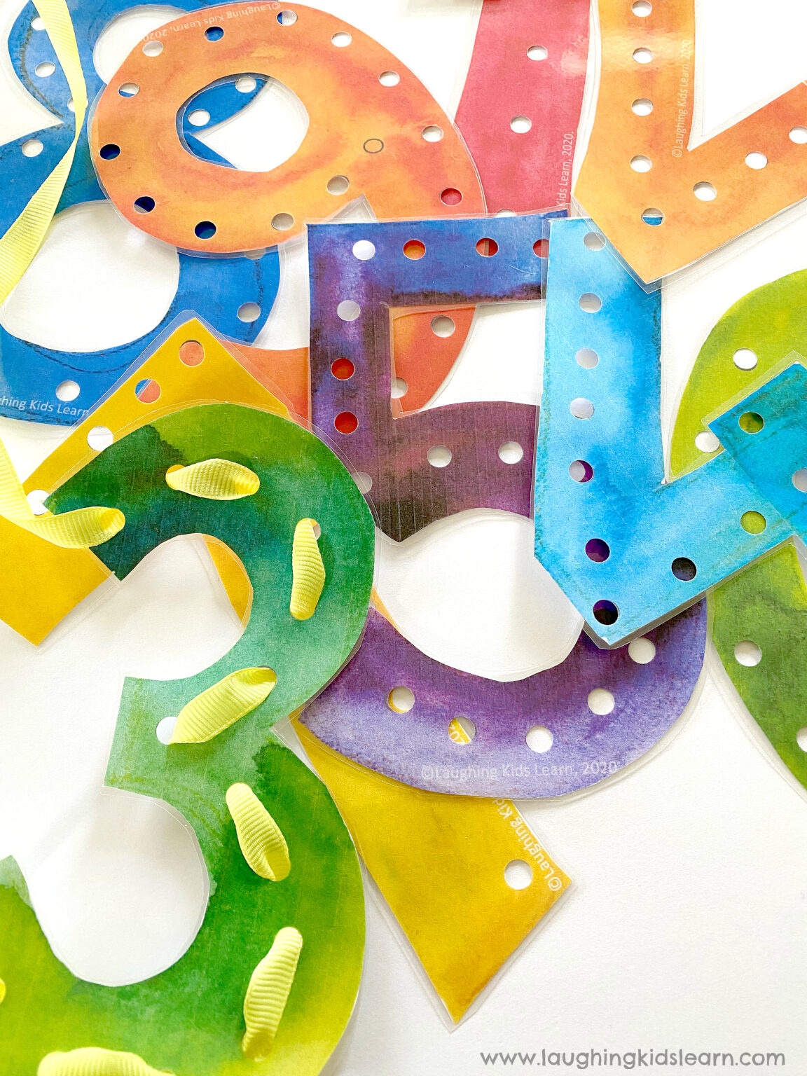 Photo inspiration: Preschoolers Count While Lacing For Math Skills Reference: Number Lacing Cards 0 9