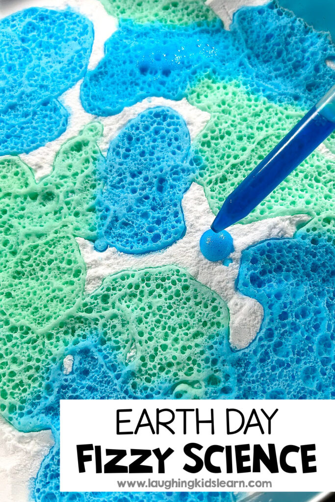 Earth Day fizzy science activity for kids