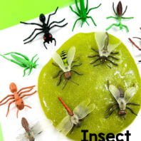 Bug slime or insect slime that is fun for kids to make