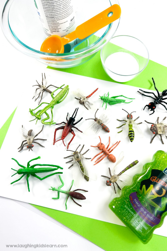 Plastic insects or bugs that can be added to the slime