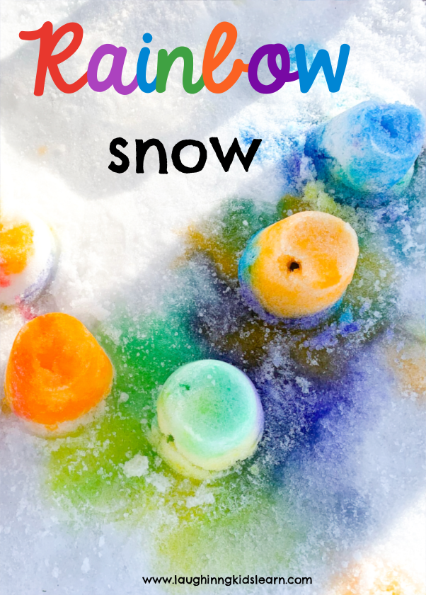 Rainbow snow art activity for kids