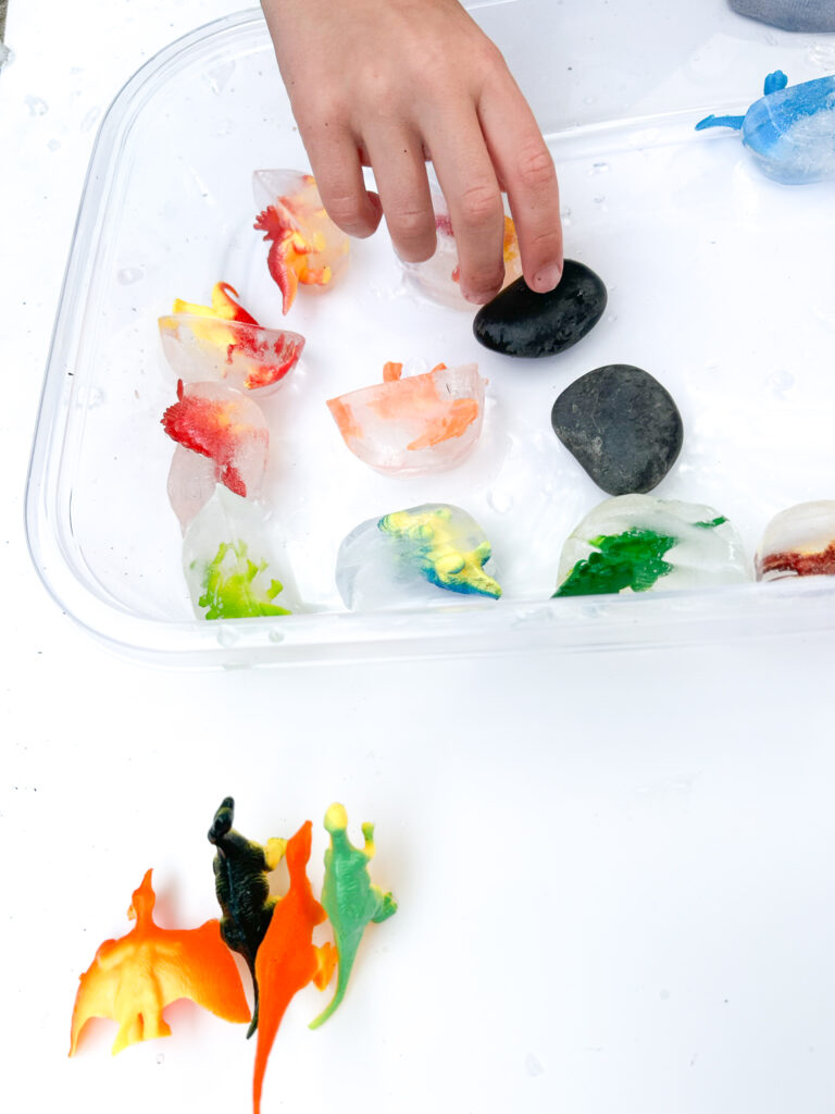 Dino ice excavation by Laughing Kids Learn