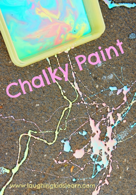 Making chalk paint using cornflour or cornstarch for sensory play