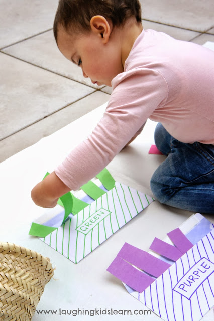 simple problem solving activities for kids using envelopes sorting colours colors