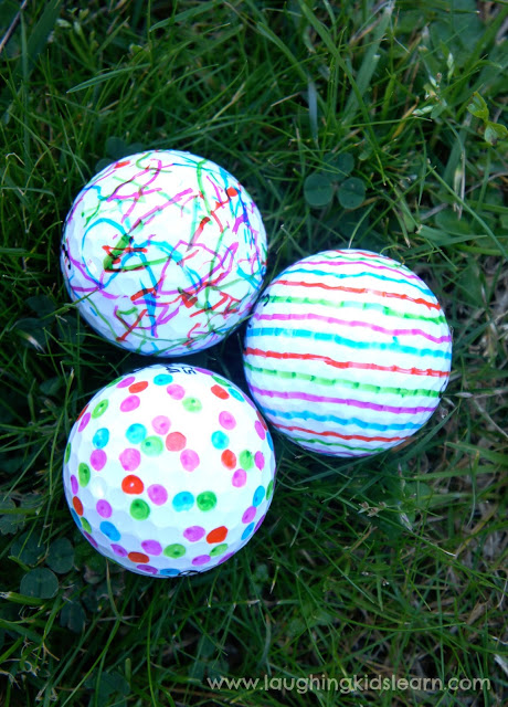 Decorating golf balls as a great father's day activity and gift