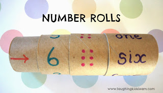 Simple tool for teaching children about math using toilet rolls