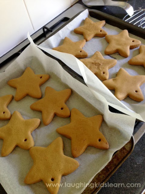 Gingerbread recipe that's great for Christmas. Can be made into ornaments. Laughing Kids Learn. 